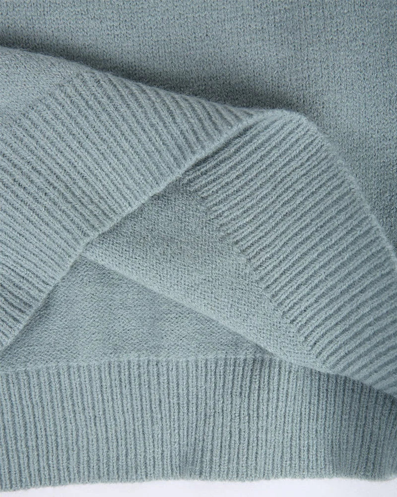 Patterned Knit Sweater with Crew Neck