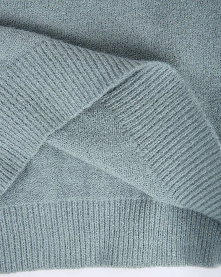 Patterned Knit Sweater with Crew Neck