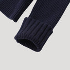 Damska granatowa kardigan sweter z guzikami i kołnierzem