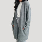 Damski długi kardigan dzianinowy bez zapięcia