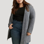 Damski długi kardigan dzianinowy bez zapięcia