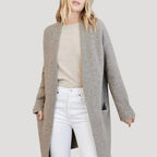 Damski długi kardigan dzianinowy bez zapięcia