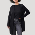 Damski długi kardigan dzianinowy bez zapięcia