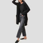 Damski długi kardigan dzianinowy bez zapięcia