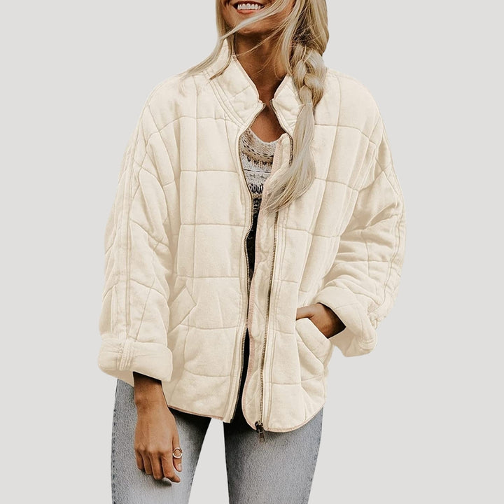 Women's spring quilted oversize short transitional jacket