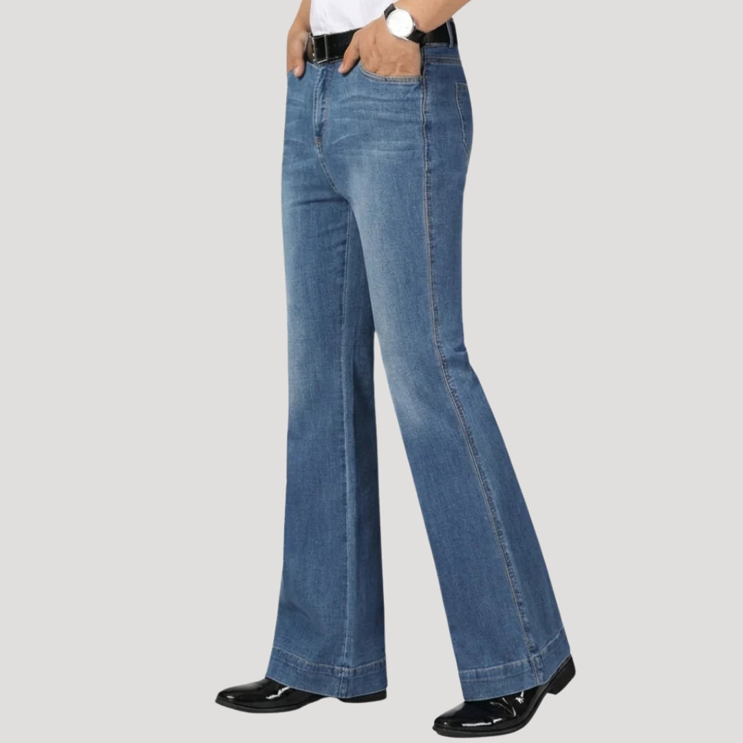 Women's Wide Leg Jeans High Waisted Blue Denim Straight Leg
