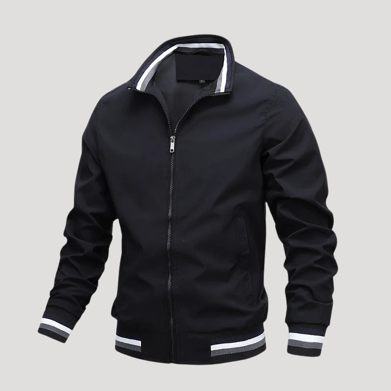 Men's Bomber Jacket Casual Zip Up Lightweight Stand Collar Outerwear