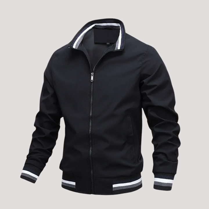Men's Bomber Jacket Casual Zip Up Lightweight Stand Collar Outerwear