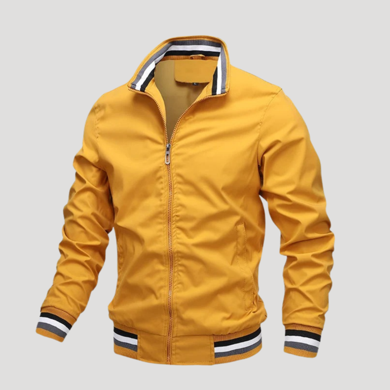 Men's Bomber Jacket Casual Zip Up Lightweight Stand Collar Outerwear
