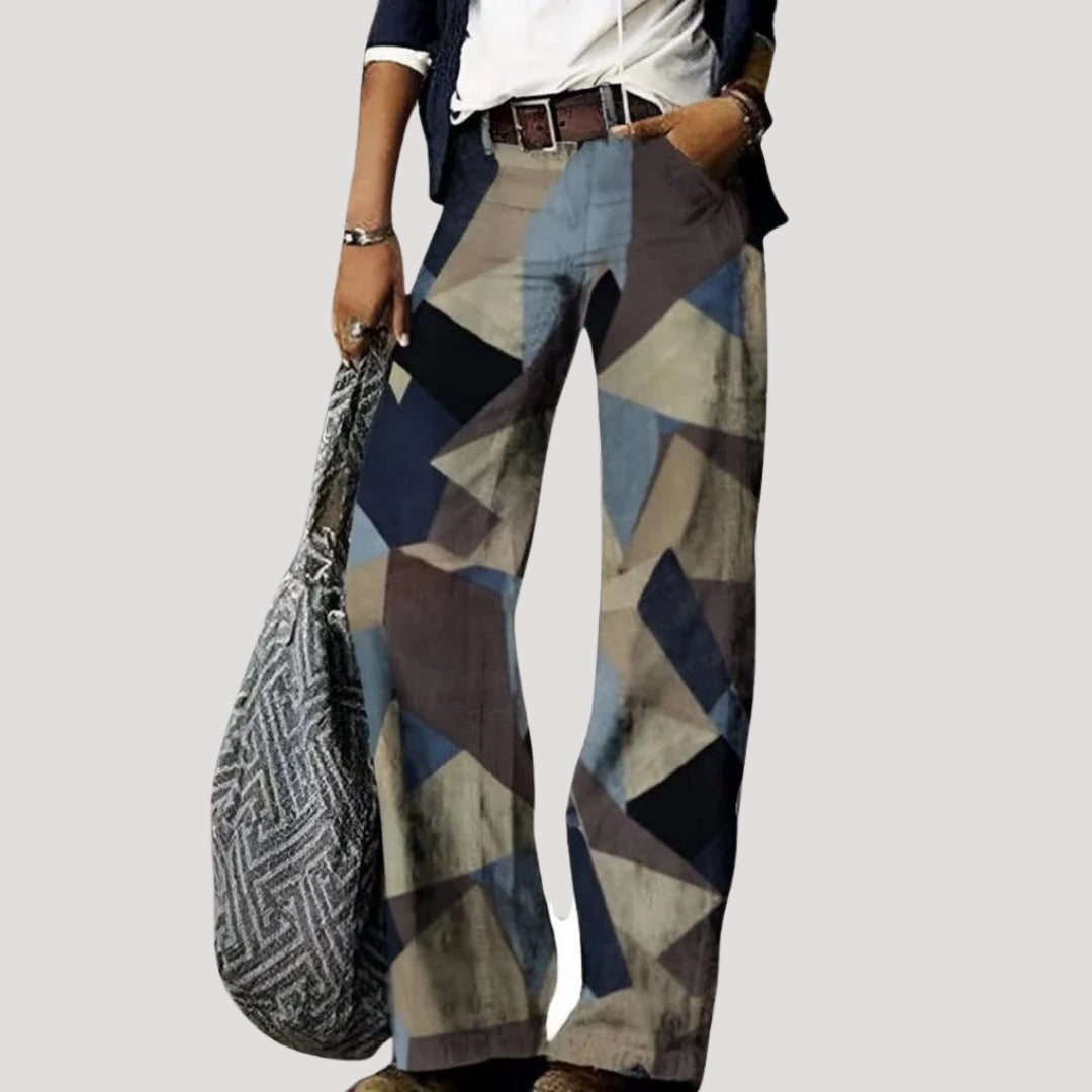 Women's Wide Leg Jeans High Waisted Printed Denim Pattern
