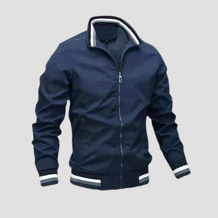 Men's Bomber Jacket Casual Zip Up Lightweight Stand Collar Outerwear