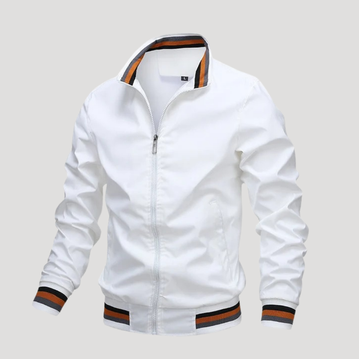 Men's Bomber Jacket Casual Zip Up Lightweight Stand Collar Outerwear