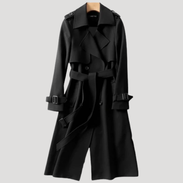 Women's Trench Coat Long Coat Outerwear Double Breasted Belted