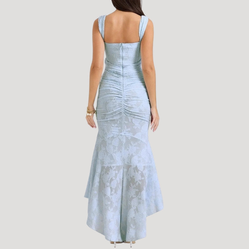 Women's Party Dress Lace Ruched Mermaid Midi Off Shoulder