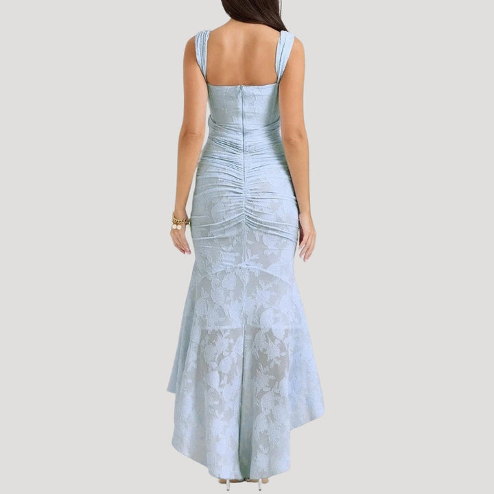 Women's Party Dress Lace Ruched Mermaid Midi Off Shoulder