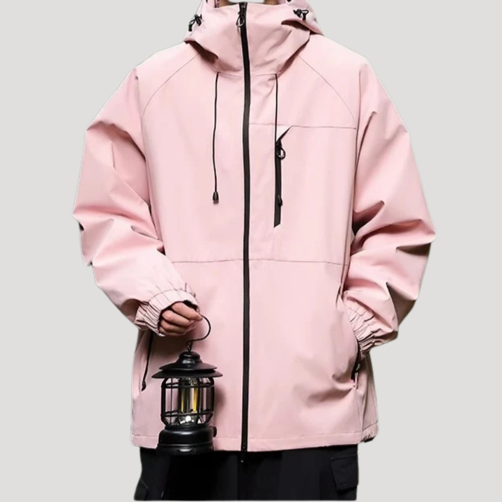 Men's Rain Jacket Hooded Windbreaker Zip Up Outdoor Hiking