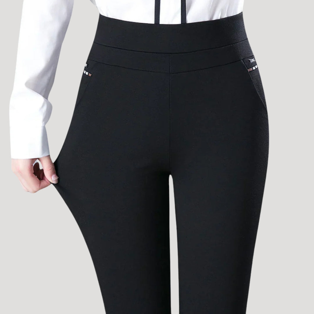 Women's High Waisted Dress Work Pull On Slim Ankle Pants