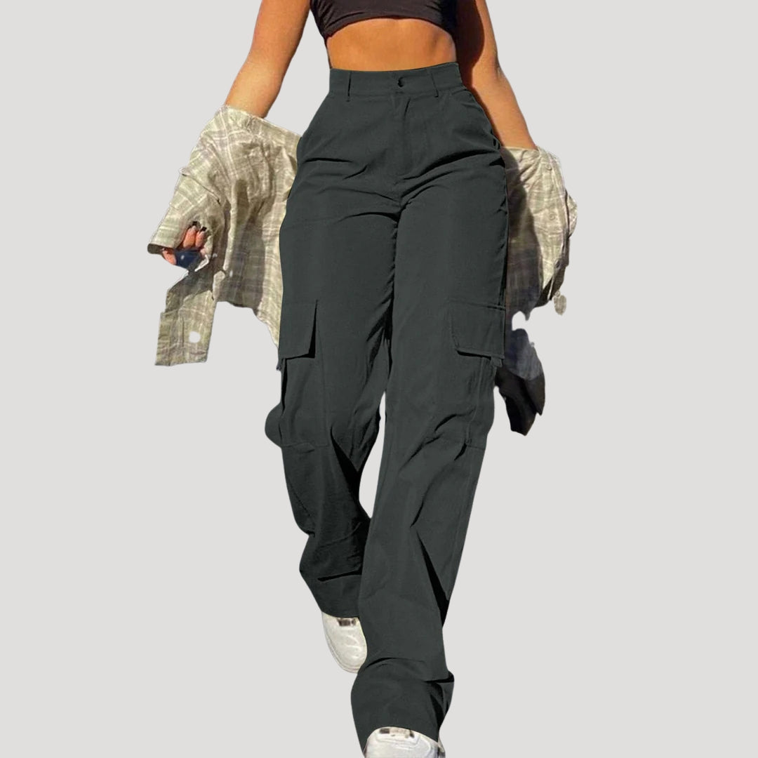 Women's Cargo Pants High Waisted Straight Leg Utility Work Pocket