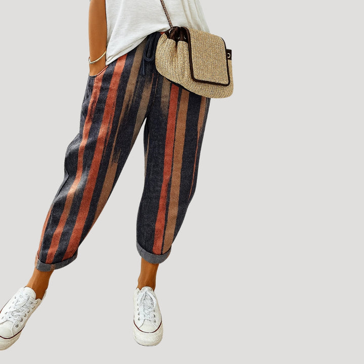 Women's Joggers Pants Tapered Printed Floral Drawstring Ankle