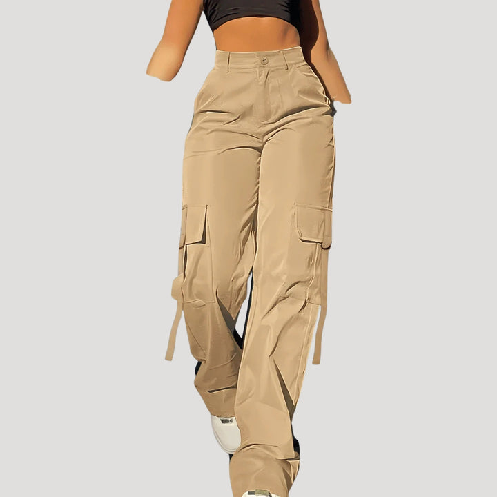 Women's Cargo Pants High Waisted Straight Leg Utility Work Pocket