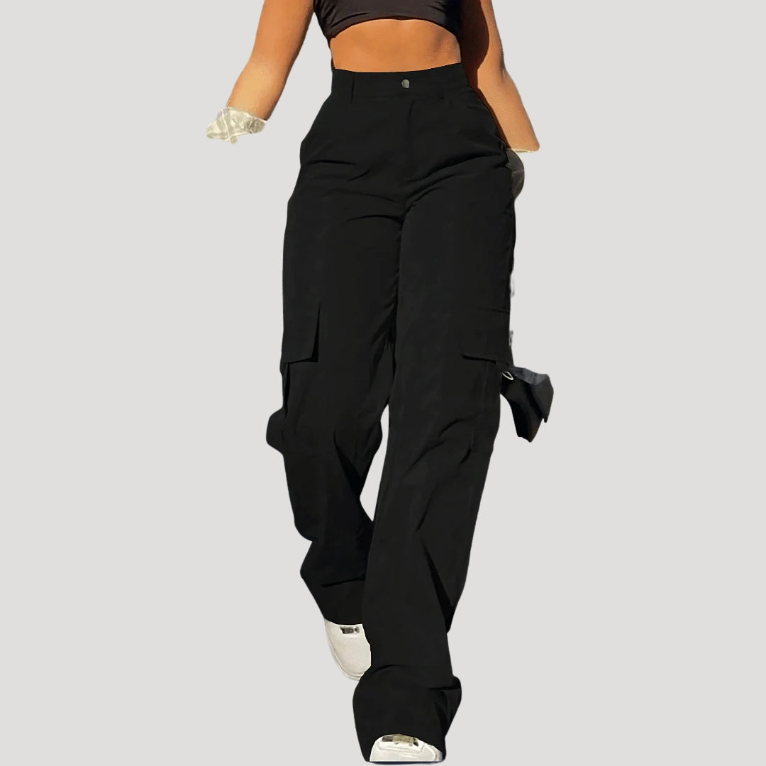 Women's Cargo Pants High Waisted Straight Leg Utility Work Pocket