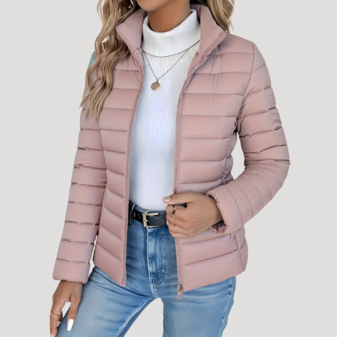 Women’s Puffer Jacket Quilted Lightweight Winter Zip Up