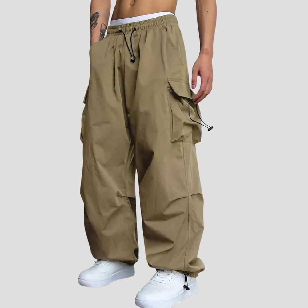Men's Cargo Pants Tactical Hiking Baggy Drawstring Utility