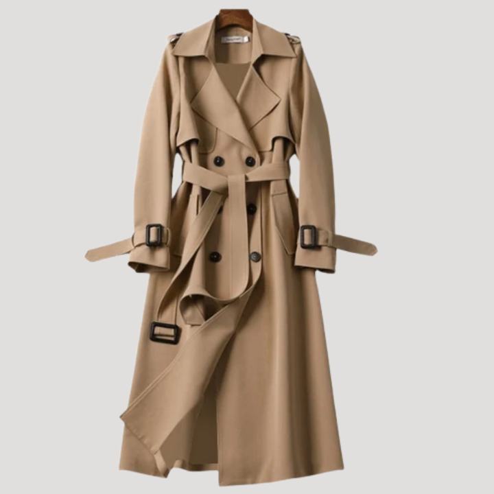 Women's Trench Coat Long Coat Outerwear Double Breasted Belted