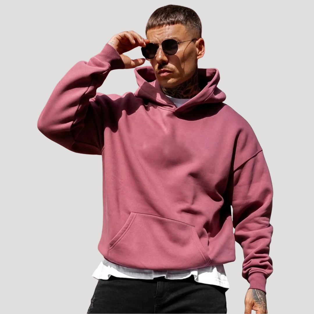Men’s Oversized Hooded Pullover Sweatshirt Long Sleeve
