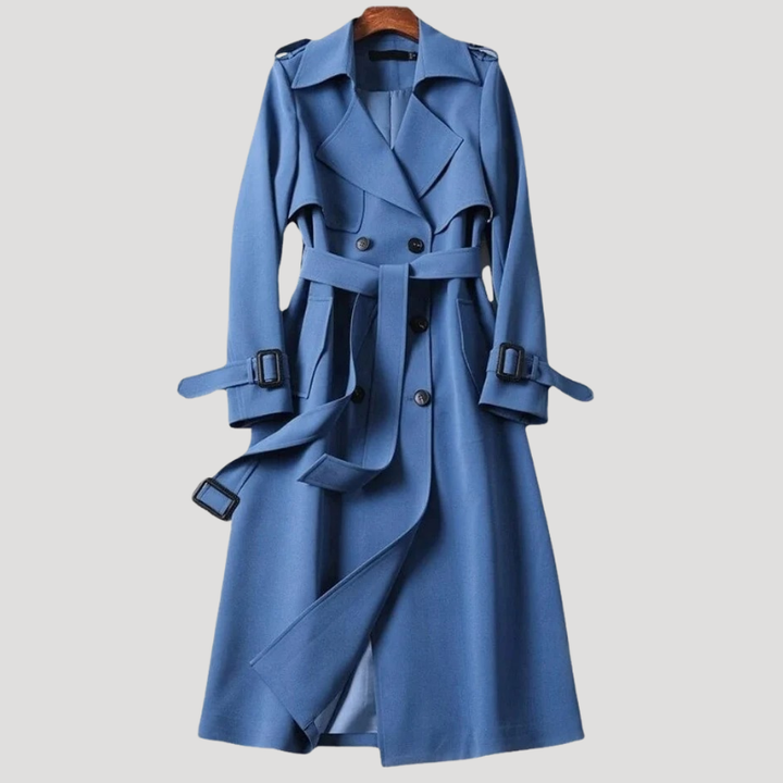 Women's Trench Coat Long Coat Outerwear Double Breasted Belted