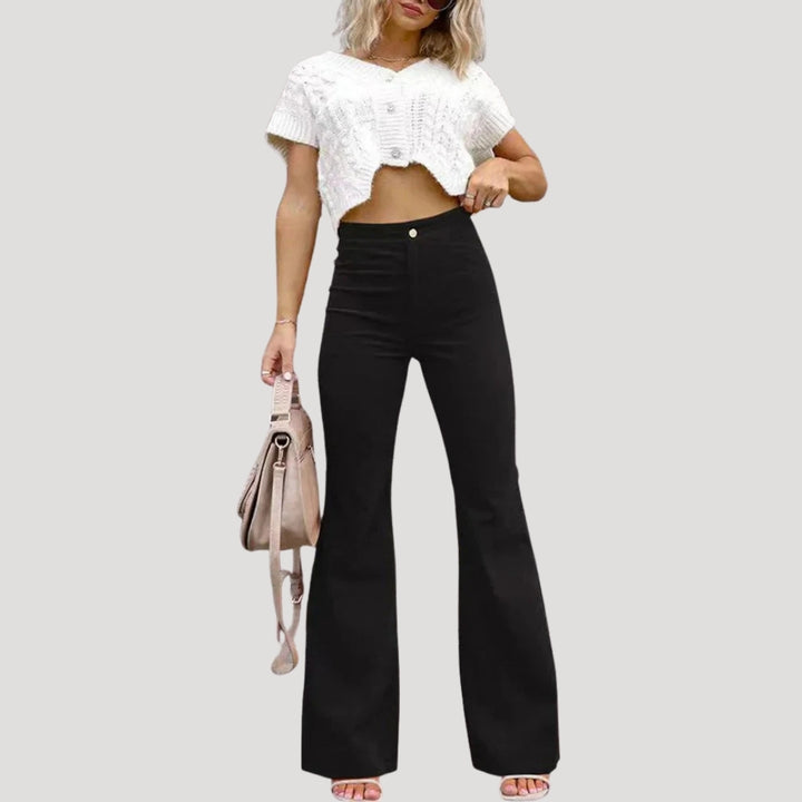 Women's Flare Pants High Waisted Wide Leg Corduroy