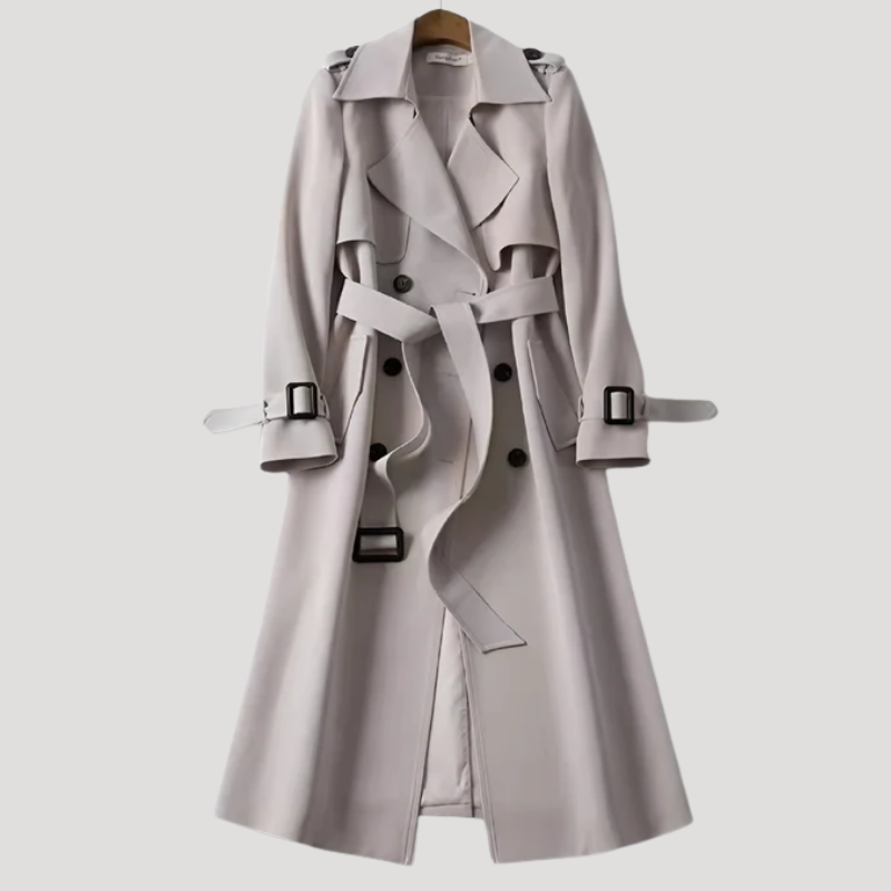 Women's Trench Coat Long Coat Outerwear Double Breasted Belted