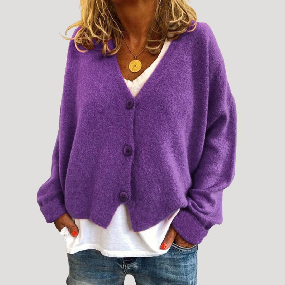 Women's oversized button-up cardigan sweater