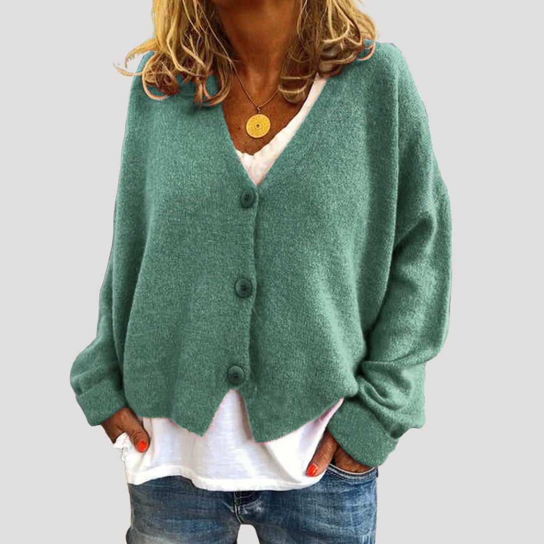 Women's oversized button-up cardigan sweater