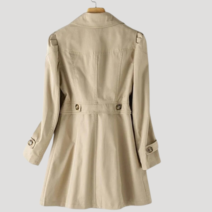 Women's Blazer Trench Coat Long Sleeve Casual Lapel Button