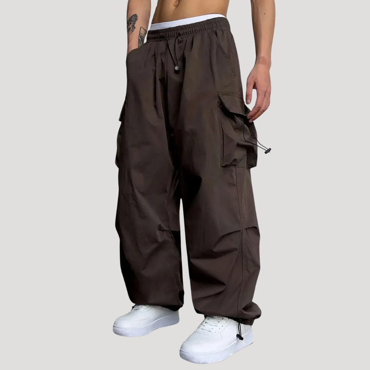 Men's Cargo Pants Tactical Hiking Baggy Drawstring Utility