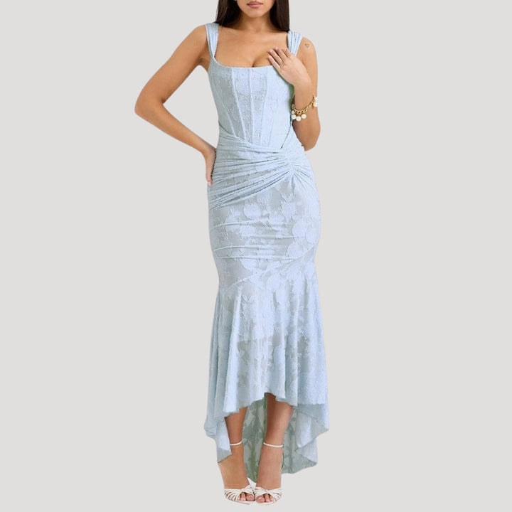 Women's Party Dress Lace Ruched Mermaid Midi Off Shoulder