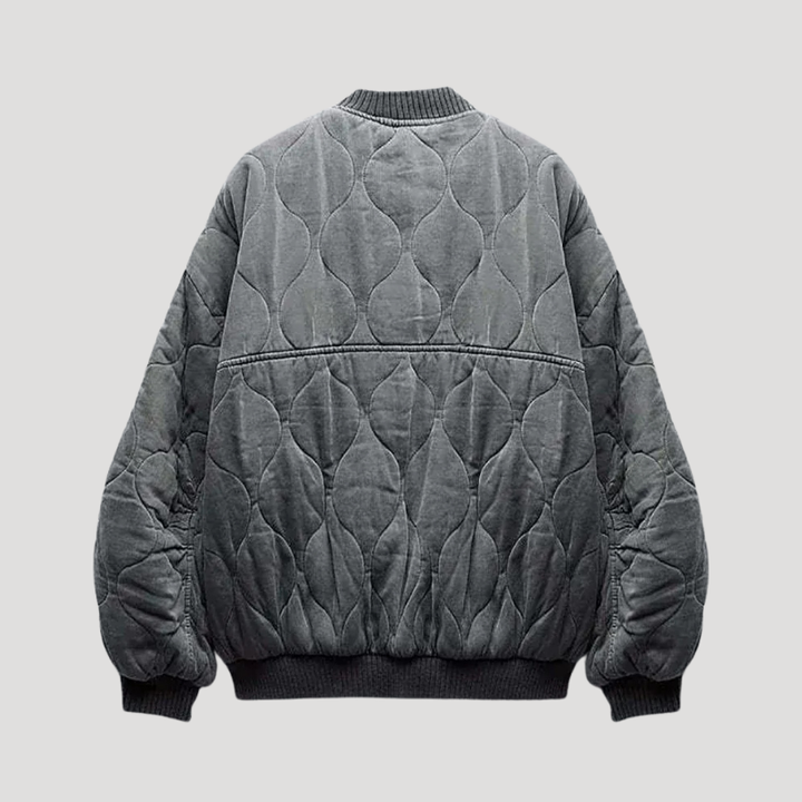 Women's Quilted Bomber Jacket Lightweight Button Casual
