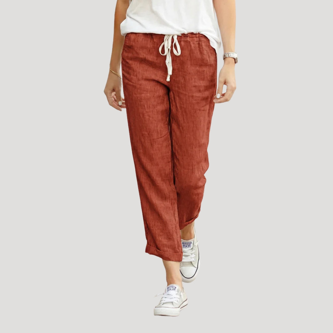 Women's Pants High Waisted Tapered Casual Ankle Cuffed Slim