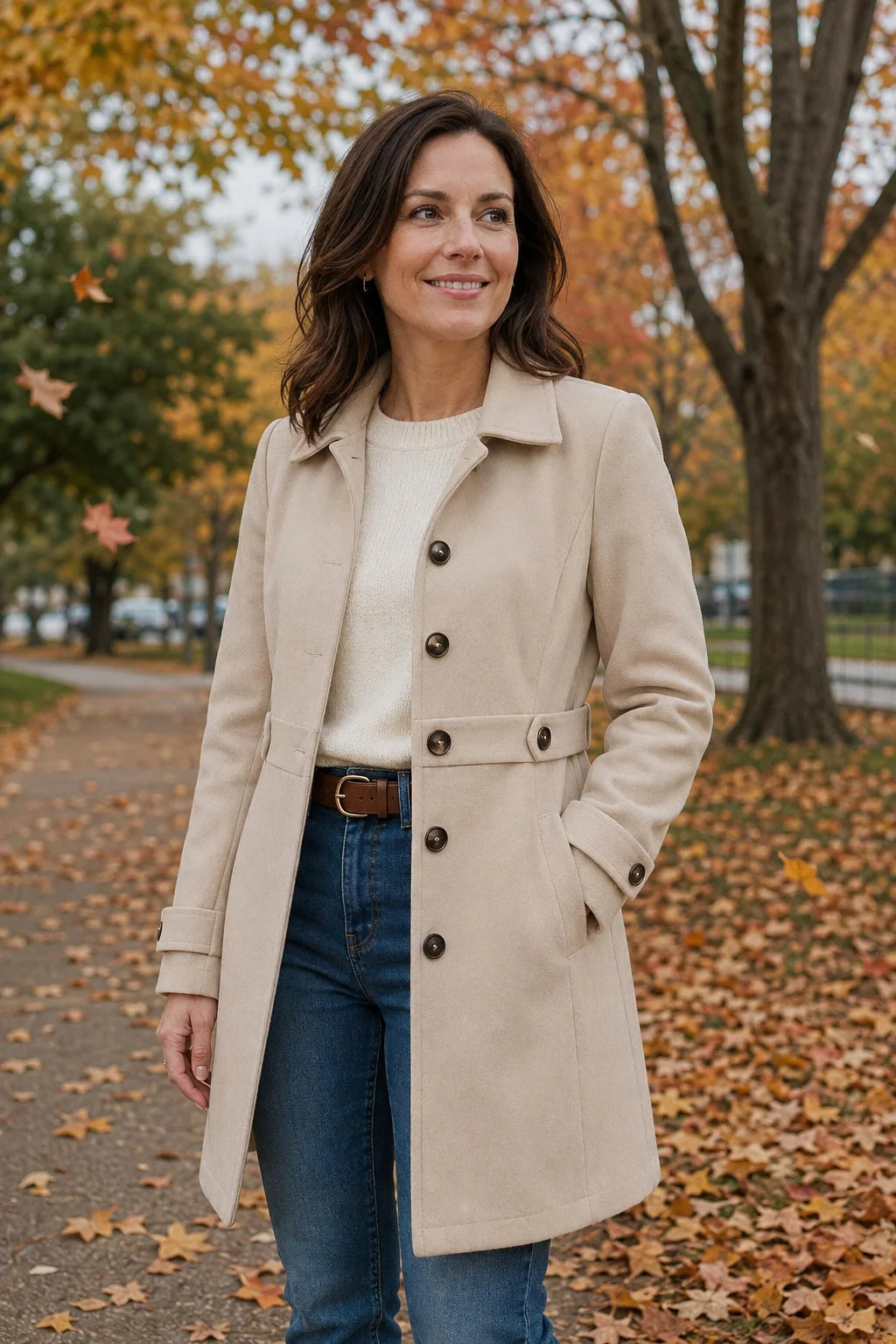 Women’s Tailored Trench Coat with Belt