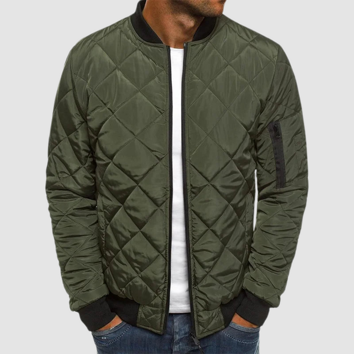 Men's Bomber Jacket Quilted Lightweight Casual Zip Up Outerwear