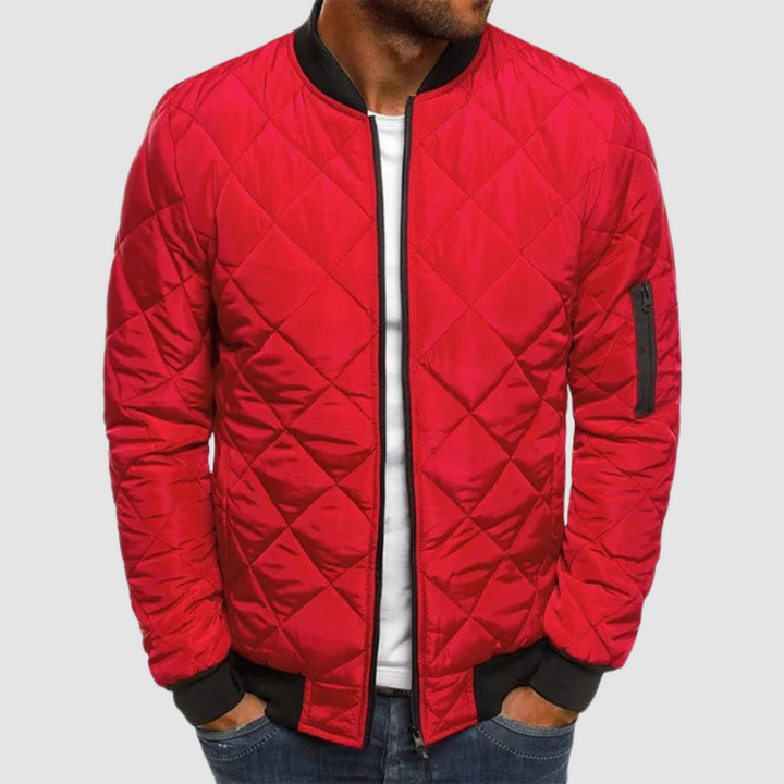 Men's Bomber Jacket Quilted Lightweight Casual Zip Up Outerwear